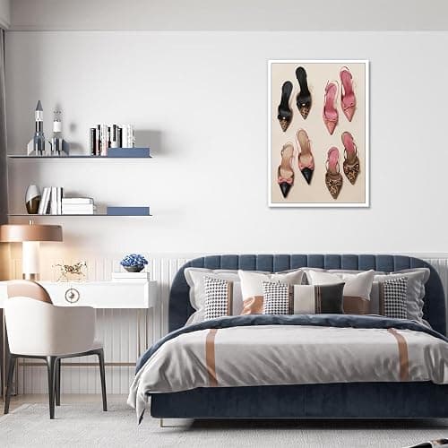 Pink Heel Leopard Posters Trendy Bow Leopard Heels Canvas Wall Art Coquettish Preppy Girly Decor Pink Sexy Aesthetic Prints Painting For Dormitory Bedroom Apartment 16x24in Unframed thumbnail 5
