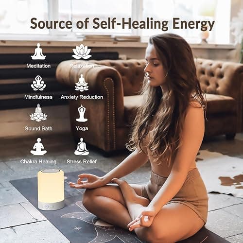 Quietbliss Automatic Tibetan Meditation Bowl- Portable Rechargeable with 9 Tones, NightLight & Voice Timer for Yoga, Sleep,Chakra & Stress Relief thumbnail 3