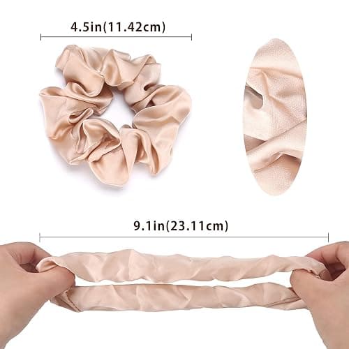 Lolalet Scrunchies for Women, Satin Hair Scrunchies Softer Than Silk Hair Ties for Hair Sleep, Big Scrunchy Ponytail Holder with Elastic Hair Bands for Girls Thick Thin Curly Hair -6 Pack, Style A thumbnail 6