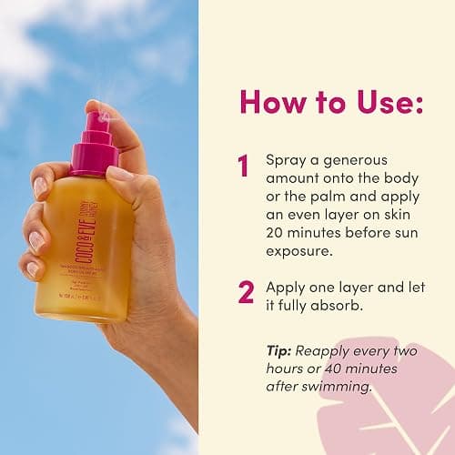 Coco & Eve Tan Boosting Anti-Aging Body Oil SPF20 - Tanning Accelerator Spray, UVA UVB Sun Protection | Moisturizing Outdoor Bronzing Enhancer with Natural Ingredients, Antioxidants (5.07 Fl Oz) thumbnail 9