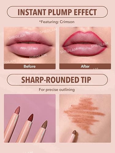 SHEGLAM Lip Liner Creamy Matte Pencil High Pigment Not Easy to Fade Silky Smooth Matte Contour Tint Lip Makeup-But First,Coffee thumbnail 4