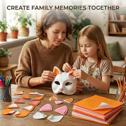 TherianMask 37 Pcs Therian Mask Kit White Cat Masks DIY to Paint Furry Animal Mask Therian Gear Therian Stuff for Halloween Masquerade Cosplay Party (C) thumbnail 2