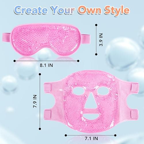 XPCARE Colding Ice Face Mask and Cooling Eye Mask for Puffy Eyes & Migraine Relief Gel Eye Mask Cool Face Ice Masks for Dark Circles Eye Surgery Sleeping Pressure Headaches Skin Care(Pink) thumbnail 6
