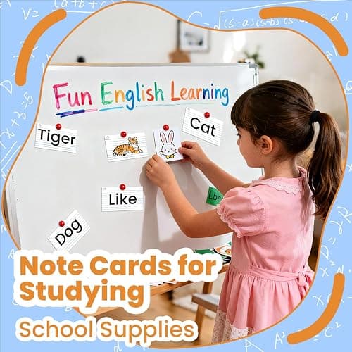 300 Count White Index Cards 3x5 Inch with Ring, Heavy Weight Flash Cards, Note Taking Supplies, Portable Note Cards, Study Flashcards for Students & Teachers, Office Home School Study Supplies thumbnail 4