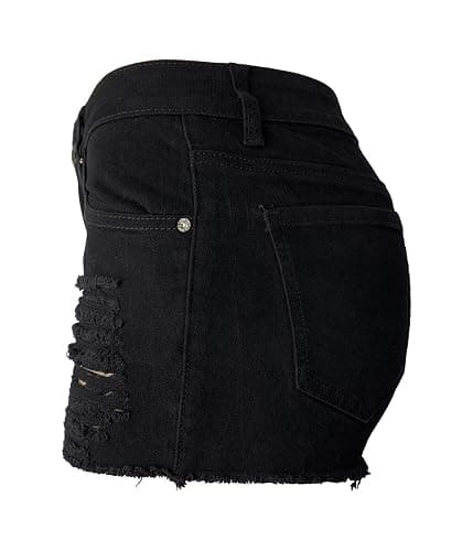 Aodrusa Womens Ripped Denim Shorts Mid Rise Body Enhancing Curvy Cutoff Distressed Jeans thumbnail 3