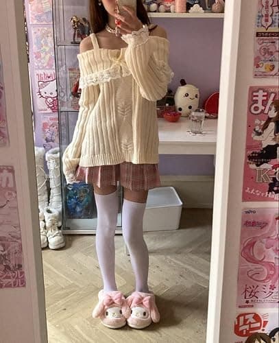 Fairy Grunge Shirts for Women Y2K Tops Long Sleeve Lace Patchwork Tees Teen Girls Vintage Slim Blouse Fall Clothes thumbnail 4