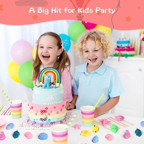 Aeyohni Fidget Toys 50pcs for Kids Party Favors Mochi Squishy Toy Bulk Birthday Gift Stress Relief Kawaii Mini Squishy Animals Classroom Prizes School Gift Easter Valentine's Day thumbnail 6