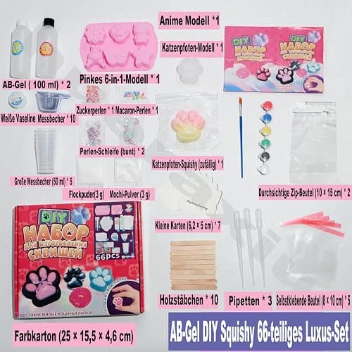 Generisch Flüssigsilikon für Katzenpfote Squishy Selber Machen Bastelset für Kinder Erwachsene, 1: 1 Verhältnis Gemischt Superweiches Silikongummi, DIY Stressabbau Sensorik Spielzeug (Rosa) thumbnail 5