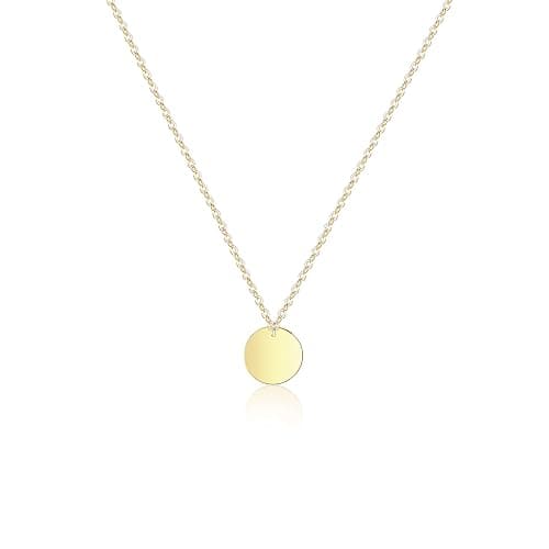itianxi Dainty Bar Necklace for Women,Gold/Silver Cute Delicate Disc Necklcace,Trendy Elegant Dot Fashion Necklace - gold disc thumbnail 2