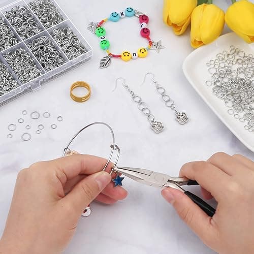 PAXCOO 4600Pcs Silver Jump Rings with Jump Rings Open/Close Tools for Jewelry Making and Necklace Repair (Assorted Sizes) thumbnail 7
