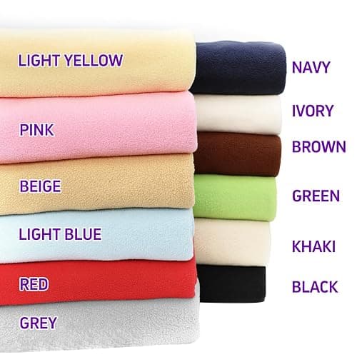 12PCS Solid Color Knitted Polar Fleece Fabric | 20''x20'' | Anti Pill Fabric Patchwork Polyester Plush Fleece Cloth for Sewing, Toys, Throw Blankets, PJ Pants, Booties, Eye Mask thumbnail 4