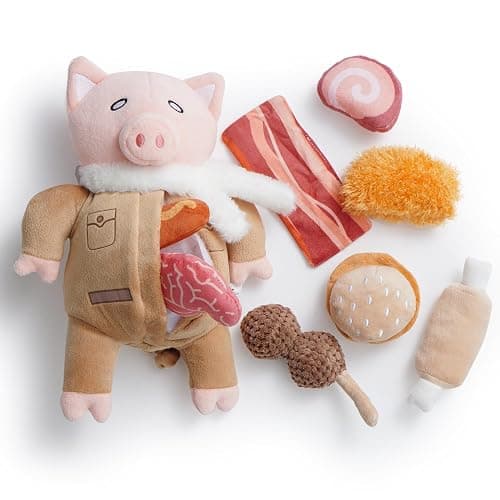 Nocciola Stuffed Pig Dog Toys: Funny Squeaky Crinkle Dog Chew Toys for Small Medium Breed, Plush Puzzle Cognitive Training Pet Enrichment Supplies, Hide and Seek Dog Christmas Stocking Stuffers - Image 1