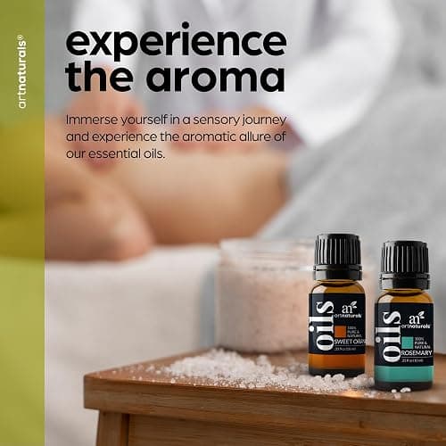 ArtNaturals Aromatherapy Top-6 Essential Oil Set - (6 x 10ml Bottles) - 100% Pure of The Highest Therapeutic Grade - Premium Gift Set – Lavender, Peppermint, Tea Tree, Eucalyptus thumbnail 5