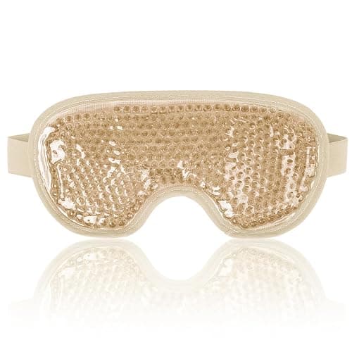 NEWGO Cooling Eye Mask for Puffy Eyes, Cold Eye Mask Eye Ice Pack for After Eyes Surgery, Tension Stress Relief, Itchy Eyes, Headaches, Dark Circles - Champane - Image 1
