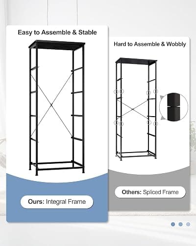Crestlive Products Vertical Dresser Storage Tower - Sturdy Steel Frame, Wood Top, Easy Pull Fabric Bins - Organizer Unit for Bedroom, Hallway, Entryway, Closets - 5 Drawers(Black) thumbnail 4