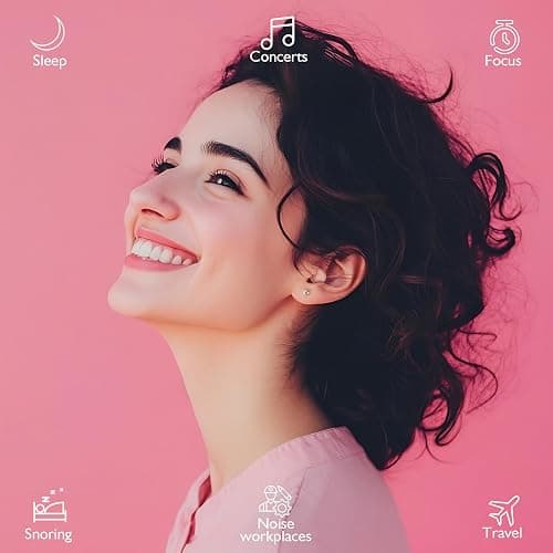 Jayine 2 Pairs Ear Plugs for Sleeping, Soft Full Silicone Ear Plugs for Noise Reduction 25dB, Reusable Hearing Protection Earplugs for Concert, Focus, Noise Sensitivity, 8 Ear Tips in S/M/L - Pink thumbnail 6