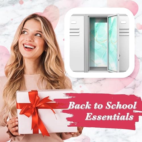 Konohan 2pcs Magnetic Locker Wallpaper Back to School, Turquoise Marble thumbnail 6
