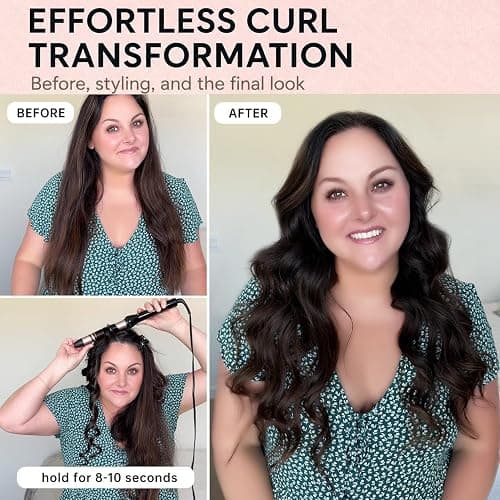 Hahahope 1 Inch Curling Wand, Long Barrel Ceramic Curler for Loose Waves | Clamp-free design creates natural curls without creases, 2 Heat Settings, Global Voltage 100-220V, 30s fast heating thumbnail 2