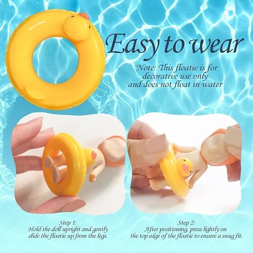 Kaitiaki 2PCS Mini Duck Floaties for Sonny Angel, Cute Yellow Duck Resin Swim Rings Accessories Fits 3 Inch Dolls, Decorative Display Props Clothes for Collectors, Doll Not Included thumbnail 6