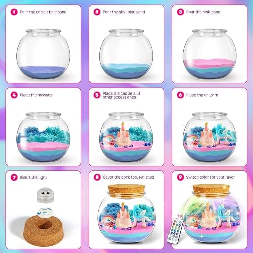 Unicorn Gifts for Girls - Unicorn Terrarium Kit for Kids - Birthday Gift for Girls Ages 4 5 6 7 8-12 Year Old - DIY Unicorn Toys for Girls - Arts and Crafts Kit for Kids - Best Girls Presents Stuff thumbnail 6