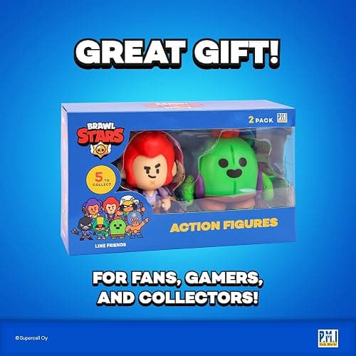 P.M.I. Brawl Stars Action Figures | 2-Pack Articulated Toys with Movable Arms & Legs | Includes Leon & Spike or Bo & Crow (Random) | 4.5" Official Licensed Collectibles for Gamers & Fans thumbnail 7