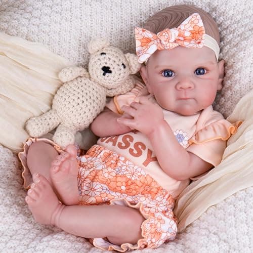 Aori Lifelike Baby Dolls Clothes 20 Inch Pink Shirt and Floral Pants Set for 17-20 in Realistic Reborn Girl Doll thumbnail 3