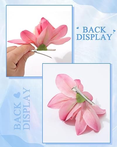 WELROG 3 Pieces Hawaiian Flower Hair Clips for Women - Artificial Tropical Flower Hair Pin Orchid Beach Party Wedding thumbnail 4