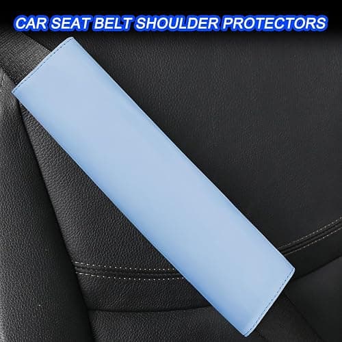 KHGUZ 10PCS Car Accessories Set, Vehicle Steering Wheel Cover Seatbelt Protector Cup Holder Coaster Push Start Button Cover Flower Auto Air Vent Clip, Universal for SUV, Truck, RV (Blue) thumbnail 5