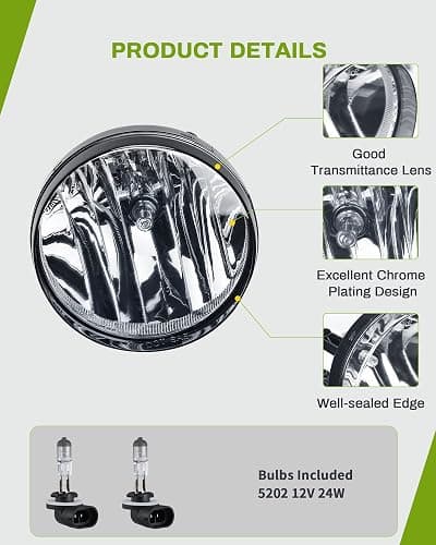 AUTOSAVER88 Fog Lights Assembly Compatible Replacement with 2007 2008 2009 2010 2011 2012 2013 GMC Sierra 1500 07 08 09 10 11 12 13 14 Sierra 2500HD 3500HD (NOTE: Not Fit Classic Models) -Smoke Lens thumbnail 2