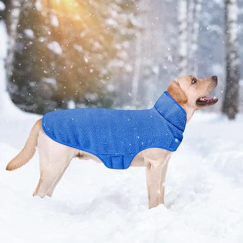Malier Dog Winter Coat, Reversible Fleece Dog Cold Weather Coats, Windproof Warm Snow Puppy Jacket Vest Pet Clothes for Small Medium Large Dogs (Blue, XX-Large) thumbnail 5