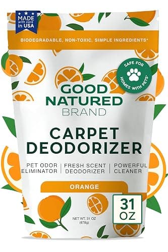 Good Natured Brand Carpet Deodorizer & Pet Odor Eliminator Powder, 31oz | Pet & Urine Odor Remover, Moisture Absorber & Air Freshener | For Fabric, Car Interior, Shoes, Closet, Laundry | Orange - Image 1