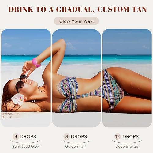 Tanning Drops to Drink - Sunless Tanning Drops To Drink - Bronze Tanning for Face and Body, Promotes Healthy Skin, Suitable for All Skin Types thumbnail 5