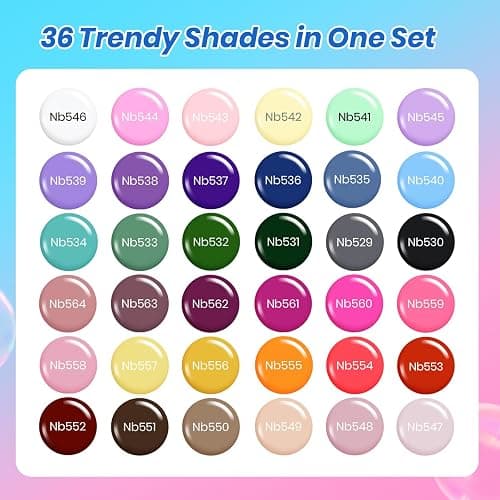 Beetles Deal Box 36 Colors Summer Gel Nail Polish Set, 44 Pcs HEMA-Free TPO-Free Soak Off UV Gel Harmony Palette Gel Polish Set with Base Coat Glossy Matte Cat Eye Top Coat Nail Tools DIY Women Gift thumbnail 2