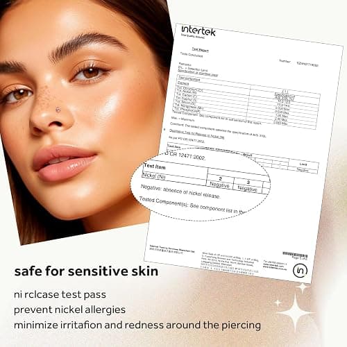 ALACLO 14K Gold Filled 4Pcs Nose Studs 20G Gold Nose Rings Studs for Women Men L Shaped Nostril Piercing Jewelry Hypoallergenic thumbnail 4
