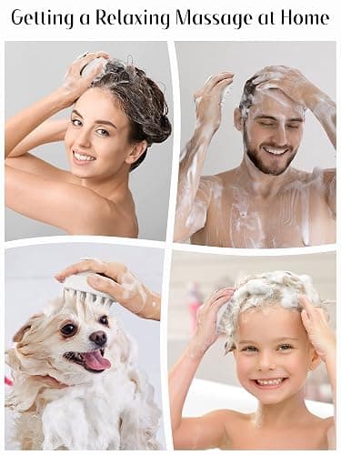 HEETA Scalp Massager Hair Growth, Soft Silicone Scalp Scrubber Shampoo Brush for Exfoliation, Dandruff Removal & Head Massage Stress Relax, Wet & Dry Use for Thick, Thin Hair Care, Wheat Straw Beige thumbnail 7