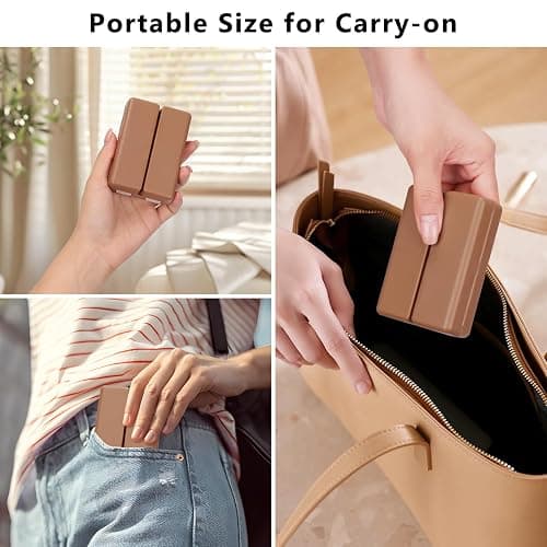 FYY Daily Pill Organizer, 7 Compartments Portable Travel Pill Case, [Folding Design] for Purse Pocket to Hold Vitamins,Cod Liver Oil,Supplements and Medication-Brown thumbnail 3
