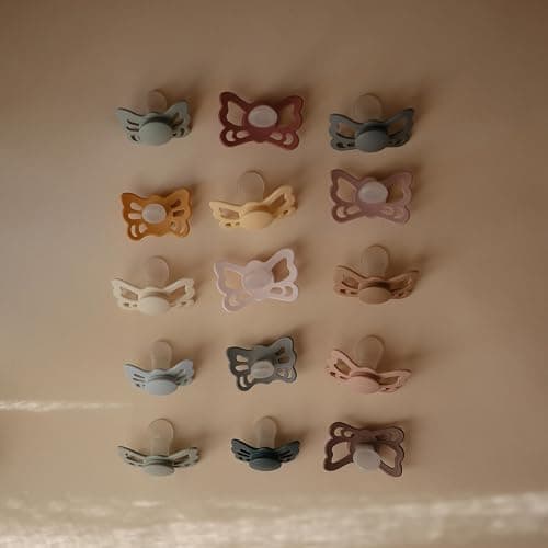 FRIGG Butterfly Anatomical SilkySoft Silicone Baby Pacifier | Made in Denmark | BPA-Free (Cedar/Baby Pink, 0-6 Months) thumbnail 8