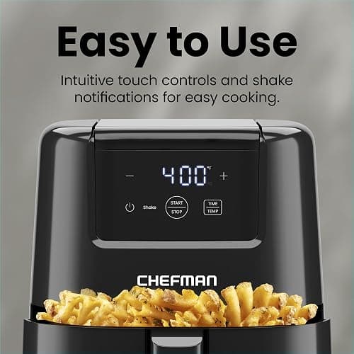CHEFMAN 2 Qt Mini Air Fryer – Digital Space-Saving Compact Air Fryer with Nonstick and Dishwasher Safe Basket, Quick & Easy Meals in Minutes, Features Digital Timer and Shake Reminder – Black thumbnail 6