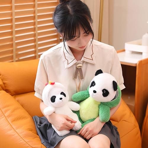 CASAGOOD Cute Stuffed Panda Animal Cosplay as Pink Dinosaur Plush Toy in Costume - Soft Plushies for Kids 12 Inch thumbnail 7