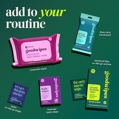 goodwipes Flushable Wipes for Women - Rosewater Individually Wrapped Travel Butt Wipes To Go, Mini Purse & Festival Essentials for Adults, pH Balanced for Feminine Hygiene, 32 Count (1 Pack) thumbnail 8