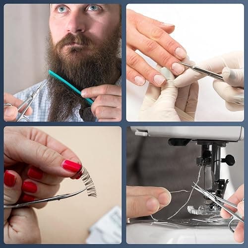 CGBE Cuticle Scissors Extra Fine Curved Blade, Super Slim Manicure Scissors for Cuticles Professional Small Scissors with Precise Pointed Tip Grooming Blades, Eyebrow, Eyelash, and Dry Skin - Silvery thumbnail 8