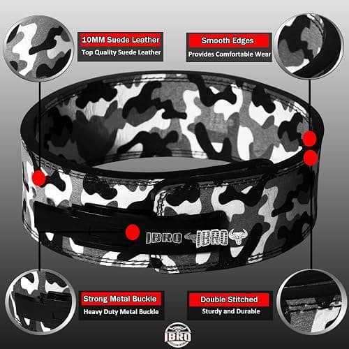 IBRO Powerlifting Lever Gym Belt – Power 8MM, 10MM or 13MM Extreme Heavy Duty Genuine Leather Belts - Squats Deadlifts Bodybuilding Weight Lifting IPF Power Lifting Strongman for Men thumbnail 2