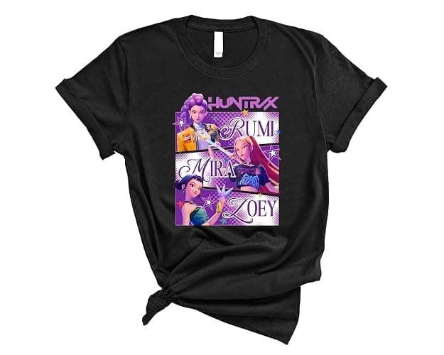 Huntrix T-Shirt, Demon Pop Hunters Movie Shirt, Korean Pop Concert Outfit, Fantasy Animation Film Graphic Tee, Pop Music Idol Inspired Shirt (PINK, YOUTH MEDIUM) thumbnail 6