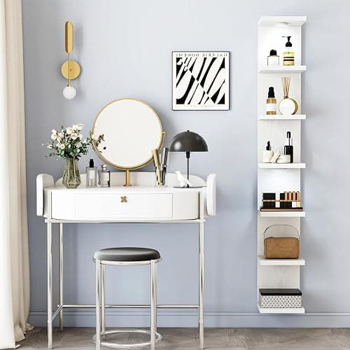 Fixwal Wall Decor 7 Tier Wall Shelf Unit Floating Shelves with LED Lights Lack Shelf for Home Organizer Display White thumbnail 7