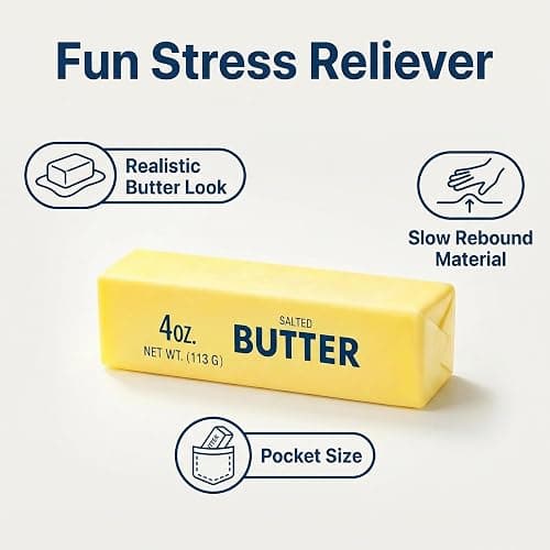 Slow Rising Butter Squishy - 2 Pack Realistic Wet Soft Butter Stick Squishy Toys, Stress Relief Fidget Toys for Adults, Squeeze Desk Decor Gifts thumbnail 3