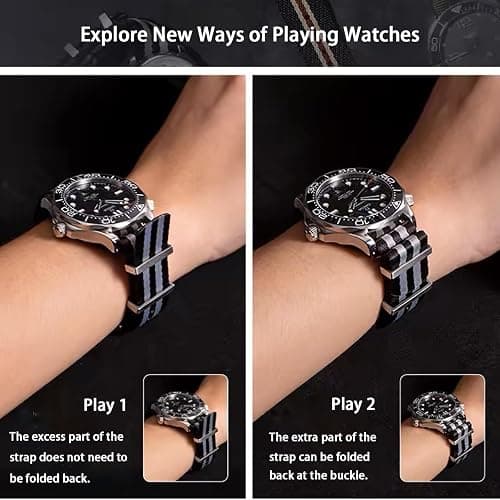 Nizonlaie Military Ballistic Nylon Watch Band Heavy Buckle 18mm 20mm 22mm 24mm Thick G10 Premium Nylon Watch Bands Smart Watch Replacement Band Strap for Men Women thumbnail 3