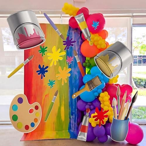 Resholder 20 Pcs Art Paint Party Decorations Large Cardstock Cutout | DIY Photo Backdrop Prop, Paint Bucket Palette Brush Painting Splatter Cutout, Back to School Birthday Classroom Supplies thumbnail 5
