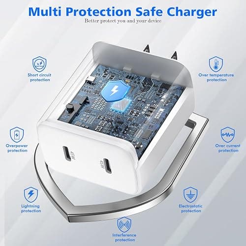 Fast Charger iPhone 17/16/15,45W Dual USB C Wall Charger 2 Pack 6FT Type C-C Fast Charging Cable Cord 45W Plug Quick Apple Chargers for iPhone 17 Pro Max/17 Air/16 Pro/15/15 Pro/Plus,iPad Pro/Air/Mini thumbnail 6