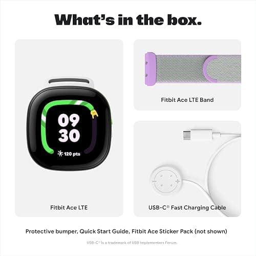 Fitbit Google Ace LTE - Kids Smartwatch with Call, Message, GPS, and Activity-Based Games, Ace Pass Data Plan Required - Spicy - Moovin thumbnail 12