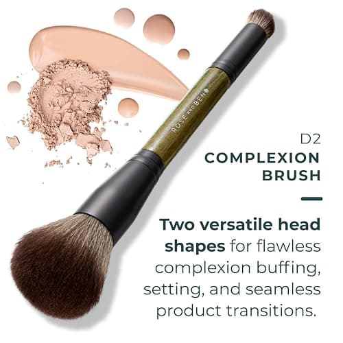 Rose and Ben Beauty D2 Concealer & Complexion Brush | Dual-Ended Design for Seamless Blending | Buffing & Setting for Cream, Liquid, and Powder Makeup | Cruelty-Free Fibers thumbnail 2